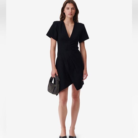 IRO Pheao draped  dress in black New - Picture 1 of 14